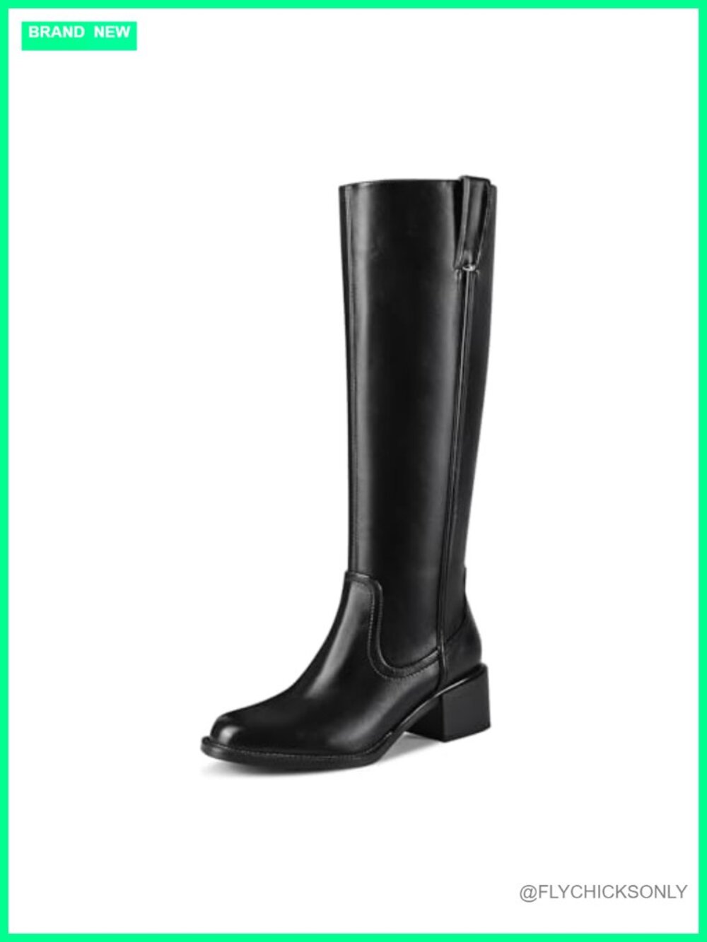 Women's Knee High Boots Chunky Heel Tall Riding Faux Leather
